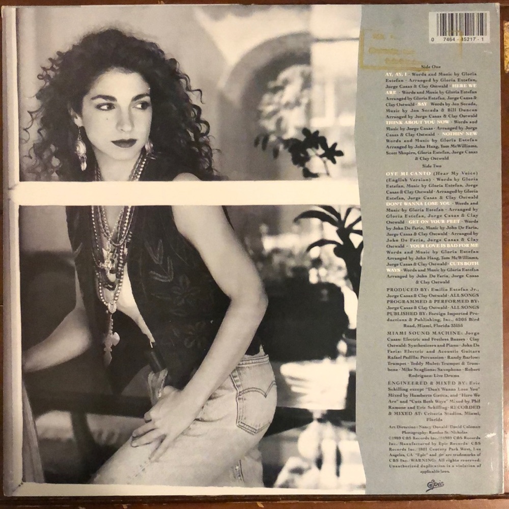 Gloria Estefan Cuts Both Ways Vinyl Lp '89